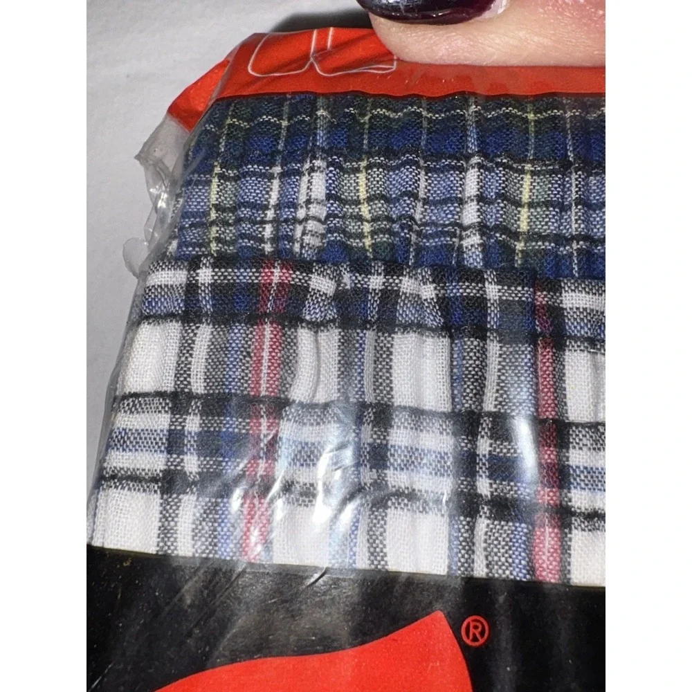 Hanes XL 42-44 Men's Boxers 3 Pair‎ Full Cut PLAID VINTAGE 2003 NOS